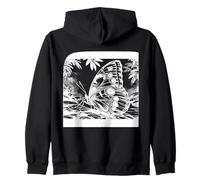 Blue Morpho Line Art Insect Lover Zip Hoodie