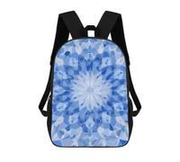 Blue Mosaic Kaleidoscope Backpacks Large Capacity Travel Bag 17 Inch