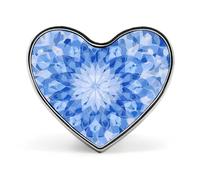 Blue Mosaic Kaleidoscope Badge Pin Brooch Heart Shape Button Aluminum Decor for Backpacks Hats