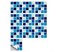 Blue Mosaic PVC Decals for Indoor Wall Decoration Featuring Water Resistant Properties and Compatibility with Humidity Areas (20cm×20cm)