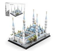 Blue Mosque Building Model Set, 1,129 Pcs Turkey Islamic Architecture Building Blocks Kit, Realistic Landmark Construction Toy with Dome & Minarets, Cultural STEM Gift for Adults & Kids