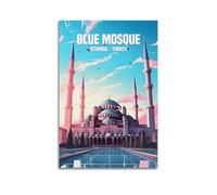 Blue Mosque - Istanbul - Turkey Vintage Travel Poster Artworks Picture Print Wall Art Painting Canvas Decor Homes Decorative 08x12inch(20x30cm)
