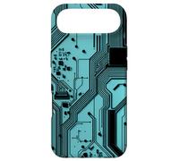 Blue Motherboard Schematic with Electronic Circuits Case for iPhone Air