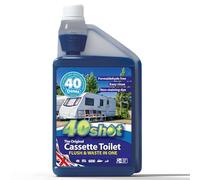 Blue Motorhome & Caravan Toilet Chemical Fluid 1L - 40 Doses, 2in1 Cassette