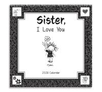 Blue Mountain Arts 2026 Hanging Wall Calendar (Sister, I Love You) by Marci & the Children of the Inner Light Is a Sweet Gift for a Sister-12 Months, 12 x 12 Inches