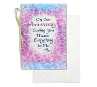 Blue Mountain Arts Anniversary Card-Beautiful Card to Share with Your Spouse, Partner, or Significant Other (On Our Anniversary, Loving You Means Everything to Me),blue pink purple