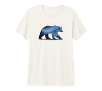 Blue Mountain Bear Silhouette - Double Exposure Wilderness Premium T-Shirt