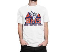 Blue Mountain State T-Shirt, BMS Goats Men's 'S Tee Classic Breathable T Shirt Casual Round Neck Easy Tee Comfortable Tees White M