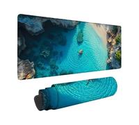 Blue Mouse Mat 1000 X 500 X 3 MM, Mouse Pad Sea Turtles Pattern with Stitched Edge Design, Waterproof Mousepad Large 40x20x0.12inch with Non-Slip Rubber Base for Office Desk Accessories -zzg2505O4