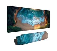Blue Mouse Mat 1000x500x3 mm, Mouse Pad Ocean Pattern with Stitched Edge Design, Waterproof Mousepad Large 40x20x0.12inch with Non-Slip Rubber Base for Office Desk Accessories, Gifts -zzg2505WE