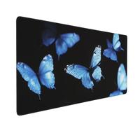 Blue Mouse Mat 1200x600 mm Large Mouse Pad Butterfly Waterproof Desk Mat with Non-Slip Rubber Base, Smooth Surface to Improve Precision and Speed, xxl Gaming Mousepad for Computer, PC, Laptop 2S-105