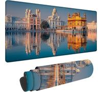 Blue Mouse Mat 1500x800x3 mm Large Gaming Mouse Pad Castle Desk Mat with Stitched Edges, Mousepad Non Slip Rubber Base, Waterproof Keyboard Desk Pad, Office Accessories for Home Decor, Gifts w-9595