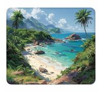 Blue Mouse Mat 200x180mm, Small Mouse Pad Landscape Waterproof Gaming Mousepad, Mini Desk Mat with Anti-Slip Base, Stitched Edges Mousepad, Keyboard, Mousemats for Desk, Gifts for Women U-9151