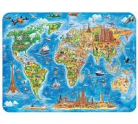 Blue Mouse Mat 320x260x3mm World Map Mouse Pad, Thick Non-Slip Rubber Base Desk Mat and Stitched Edge, Optimised for Gaming Sensors Mousepad Office Accessorie for Home Computers Learning PC, Model926
