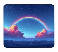 Blue Mouse Mat 340x280mm, Small Mouse Pad Rainbow Waterproof Gaming Mousepad, Mini Desk Mat with Anti-Slip Base, Stitched Edges Mousepad, Keyboard, Mousemats for Desk, Gifts for Women U-8970