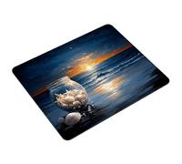 Blue Mouse Mat 40 x 30 cm Small Mouse Pad Ocean Waterproof Mousepad Gaming Desk Accessories, Anti-slip Rubber Base Mousemat with Stitched Edge for Office, Learning, Desktop Decor, Gifts for Men S0-141