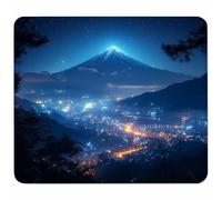 Blue Mouse Mat 400x300mm, Small Mouse Pad Mount Fuji Waterproof Gaming Mousepad, Mini Desk Mat with Anti-Slip Base, Stitched Edges Mousepad, Keyboard, Mousemats for Desk, Gifts for Women Y-2352