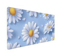 Blue Mouse Mat 900x400 mm Large Mouse Pad Daisy Waterproof Desk Mat with Non-Slip Rubber Base, Smooth Surface to Improve Precision and Speed, xxl Gaming Mousepad for Computer, PC, Laptop 2S-542