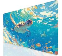 Blue Mouse Mat 900x400x3mm XXL Gaming Mouse Pad Turtle Desk Mat, Gaming Keyboard Mousepad Improved Precision and Speed, Desk Accessories with Non-Slip Base Extended Mousemat for Office Home YG-670