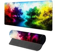 Blue Mouse Mat Gaming, Art Mouse Pad 1000x500x3mm, Extended XXL Desk Mat Large with Stitched Edges, Improved Precision and Speed Non-Slip Rubber Base Mousepad for Office Accessories, Gifts U-1107