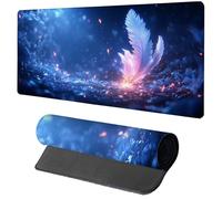 Blue Mouse Mat Gaming, Feather Mouse Pad 1200x600x3mm, Extended XXL Desk Mat Large with Stitched Edges, Improved Precision and Speed Non-Slip Rubber Base Mousepad for Office Accessories, Gifts Z-5530