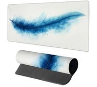Blue Mouse Mat Gaming, Feather Mouse Pad 700x300x3mm, Extended XXL Desk Mat Large with Stitched Edges, Improved Precision and Speed Non-Slip Rubber Base Mousepad for Office Accessories, Gifts N-3111