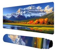 Blue Mouse Mat Landscape Desk Mat 1200x600x3mm Mouse Pad Large, Waterproof Mousepad with Stitched Edges and Non-Slip Rubber Base Mousemat, Desk Accessories for Men, Work From Home Essentials J1-981
