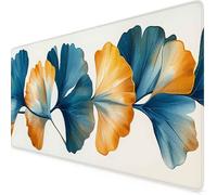 Blue Mouse Mat Leaf Gaming Mouse Pad XXL 100 x 50cm Desk Mat Large with Non-Slip Base and Stitched Edge Keyboard Pad for Gaming/Home/Office Work/Accessories, Improved Precision and Speed ui1001i