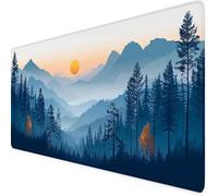 Blue Mouse Mat Mountain Gaming Mouse Pad XXL 90 x 40cm Desk Mat Large with Non-Slip Base and Stitched Edge Keyboard Pad for Gaming/Home/Office Work/Accessories, Improved Precision and Speed p5272i