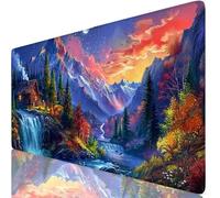 Blue Mouse Mat River Mouse Pad Desk Mat Soft Smooth Surface and Anti-Slip Rubber Base for Stable Grip on Smooth Surfaces, Improved Precision and Speed, Mousepad for Office, Home 700 x 400 x 3mm K0-325