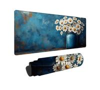 Blue Mouse Mat Simple Mouse Pad 36X12inch, Washable Mousepad, Gaming Mousepad Office Accessories with Anti-Slip Rubber Base Double Stitched Edges for Laptop Office, Decor, Gifts for Men -TL61UI