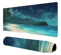 Blue Mouse Mat Starry Sky Desk Mat 900x500x3mm Mouse Pad Large, Waterproof Mousepad with Stitched Edges and Non-Slip Rubber Base Mousemat, Desk Accessories for Men, Work From Home Essentials J1-673