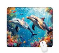 Blue Mouse Pad 360x300x3mm Animal Small Mouse Mat with Rubber Base Slogan Non-Slip Splash Resistant Surface Portable Desk Mat for Office, Home Gaming Desktop Decor, Men Gifts J-951