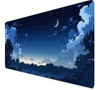 Blue Mouse Pad 60 x 30cm, Large Mouse Mat Sky Desk Mat with Anti-Slip Rubber Base, Waterproof Surface Stitched Edges Keyboard Mat Home Office PC Gaming Desk Accessories for Men, Gifts for Women tv1245