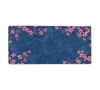 Blue Mouse Pad 600 x 300 mm Large Mouse Mat Flower Desk Mat with Water Resist Surface，XXL Mousepad with Anti-Slip Rubber Base，Extended Gaming Mouse Pads for Desktop Decor，Gift for Women/Men M673