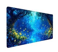 Blue Mouse Pad Landscape Large Mouse Mat 120 x 60cm Desk Mat Large Non-Slip Rubber Base-Smooth Cloth Surface, Durable Stitched Edges Desk Pad for Gaming, Computer, Office Accessories (Blue) 51000l