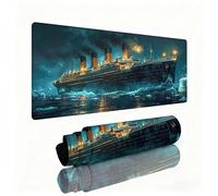 Blue Mouse Pad Large 600x300x3mm Desk Mat Ships Gaming Mouse Pad Table Protector Non-Slip Rubber Base Textured for Stable Grip on Smooth Surfaces Wear-Resistant Mousepad for Computers,Laptop,PC W1-197