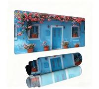 Blue Mouse Pad Large 700x400x3mm Desk Mat Door Gaming Mouse Pad Table Protector Non-Slip Rubber Base Textured for Stable Grip on Smooth Surfaces Wear-Resistant Mousepad for Computers, Laptop, PC W1-51