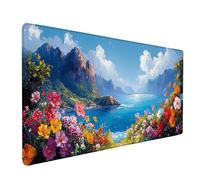 Blue Mouse Pad Large 900x400mm, Landscape Gaming Mouse Pad Waterproof Desk Mat with 3MM Stitched Edges, Non-Slip Rubber Base Mousepad Computer Accessories for Gaming, PC, Office, Gifts -bby2509QA