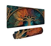 Blue Mouse Pad Large 90x40cm, Tree Of Life Mouse Mat Waterproof Desk Mat with 3MM Stitched Edges, Non-Slip Rubber Base Mousepad Computer Accessories for Gaming, Office, Gifts for Women -zjn2509ZU