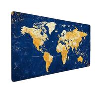 Blue Mouse Pad World Map Large Mouse Mat 80 x 40cm Desk Mat Large Non-Slip Rubber Base-Smooth Cloth Surface, Durable Stitched Edges Desk Pad for Gaming, Computer, Office Accessories (Blue) 51144d