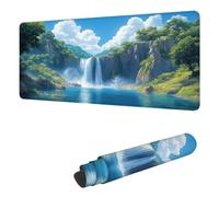 Blue Mouse Pad XXL 1200 x 600 mm, Mouse Mat Fall Desk Pad with Stitched Edges and Non-Slip Rubber Base, Waterproof Mousepad Gaming Office Desk Accessories, for Improves Speed and Precision H-4075