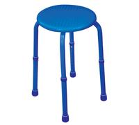 Blue Multi Purpose Stackable Stool Rust proof Aluminium Frame Height Adjustable