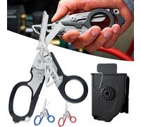 (Blue) Multifunction Raptor 6 In1 Raptor Emergency Response Shears With Strap Cutter And Glass Breaker Black Strap Cutter Safety Hammer