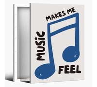 Blue Music Notes Canvas Wall Art Trendy Minimalist Music Poster Prints Musical Notes Music Aesthetics Posters Wall Decor for Music Room Classroom 8x12inch Framed