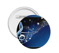 Blue Music -Print Custom Round Enamel Pin - Alloy Metal Lapel Badge For Jacket, Bag, Gift Idea.