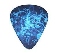 Blue Musical Notes 3 Different Thickness Abstract Art Colorful Celluloid Guitar Pick Plectrums For Bass, Music Lovers Guitar PlayersElectric, Acoustic Guitars Includes 0.46mm, 0.71mm, 0.96mm