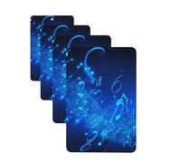 Blue Musical Notes Car Air Freshener Cards Set of 4 Pieces Long Lasting Hanging Scented Cards for Bedroom Wardrobe Car Aromatherapy Tablets for Men Women Rearview Mirror Pendant