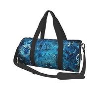 Blue Musical Notes Duffle Bag for Women Men Personal Item Travel Bags Canvas Weekender Overnight Bag Lightweight Sports Tote Gym Bags Carry On Luggage Bag, Black, One Size