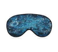 Blue Musical Notes Eye Mask Soft Sleep Mask for Side Sleeper Light Blocking Night Eye Cover with Adjustable Strap Sleep Shade Cover Night Blindfold Eyeshade Sleeping Masks for Travel
